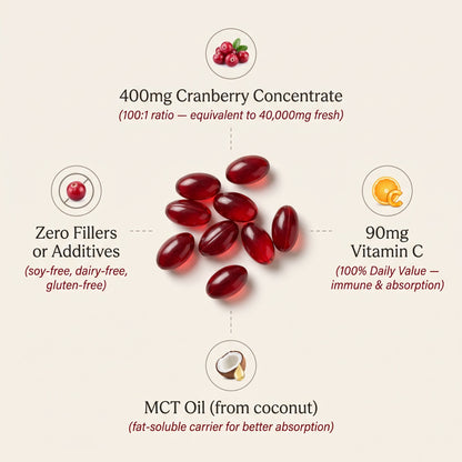 Cranberry Concentrate Softgels (40,000mg) Urinary Tract Support