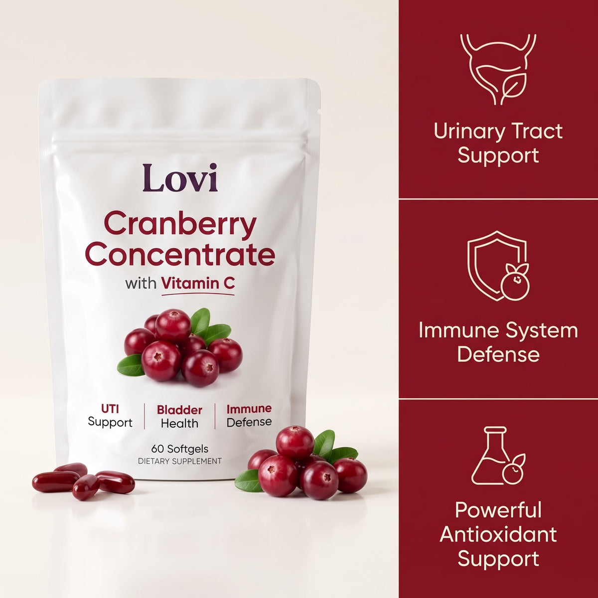 Cranberry Concentrate Softgels (40,000mg) Urinary Tract Support